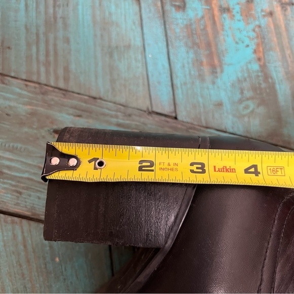 Franco Sarto Black Leather Heeled Knee High Boots Size 9.5M - Picture 15 of 16